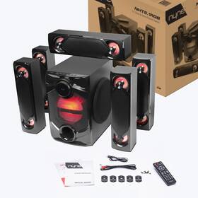 Nht5.1rgb Nyne Multimedia Inc 5.1 Channel Surround Sound Home Audio System With Bluetooth Rgb And 8 Inch Sub