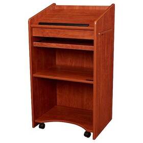 600-ch Oklahoma Sound Floor Lectern With Two Shelves Cherry