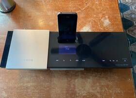 Abx-100 Onkyo Rare Ipod Dock Stereo With Sliding Cover And Aux In
