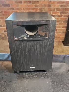 Skw-570 Onkyo See Video Powered Subwoofer 10ftft Black Speaker 163w 18x15x13ftft