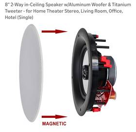 Ns82al Orfeoneo 8 Inch Ceiling Speaker 2 Way Woofer With Aluminum And Tweeter 1 Titanium For Home