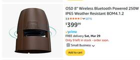 Bom4.1.2 Osd Audio Bom4-1-2 Bluetooth Powered Subwoofer With 2x60w Speaker Output