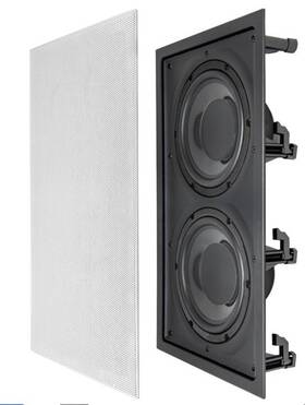 Iwsdual8 Osd Audio Nero In Wall 300w Subwoofer Dual 8 Inch Graphite Cones Magnetic Grill