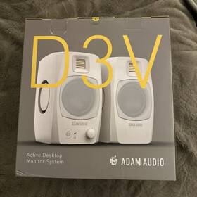 Other 196271514466 White Adam Audio D3v Active Desktop Monitoring System With Usb-c Connection Pair