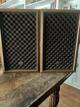 Sb-150a Panasonic Sb-150 Decorative Grill Vintage Pair Bookshelf Speakers - Tested Sb-150a Panasonic Sb-150 Decorative Grill Vintage Pair Bookshelf Speakers - Tested