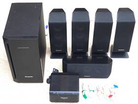 Sc-bt100 Panasonic Home Theater Sound System Speakers And Subwoofer Set Pre-owned