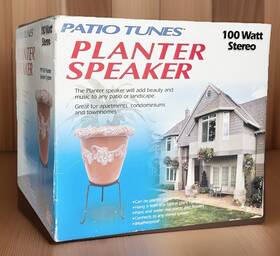Ptp100 Patio Tunes Outdoor Wired Planter Speaker - Terracotta Style Stand