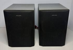 Fb-10ph Philips Bookshelf Speakers System Black Gray 8 Ohm - Tested And Work Great