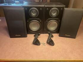 S-h151b-k Pioneer 100w Bookshelf Speakers With Brackets 6 1/2 Inch Woofers