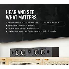 Xt35 Polk 445008182113 Monitor Slim Centre Channel Speaker - Hi-res Audio Certified 3 Inch Dynam