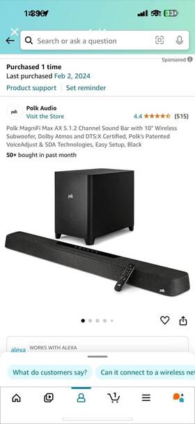 300542-01-00-101 Polk Audio Magnifi Max Ax 5.1.2-channel Soundbar With Wireless Subwoofer - Black