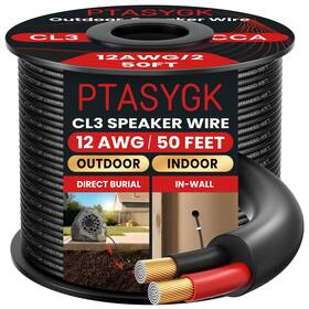 B0fhpzhr9t Ptasygk 12 Gauge Outdoor Speaker Wire 50 Feet 2 Conductor Direct Burial Cl3 Cl2