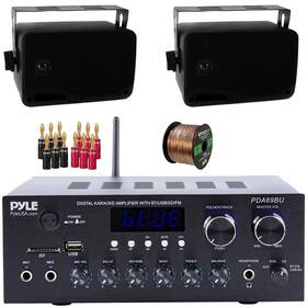 Pda69bu Pyle 027581694268 Bluetooth Usb Mp3 Receiver 2x 3.5ftft 200w Speakers Banana Plugs