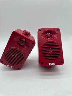 200w Pyle 842893160559 Bluetooth Indoor Outdoor 2-way Waterproof Speakers Pair Red