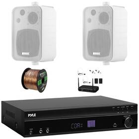 Pyle-enrock 027581593233 Fm Radio Usb-a Audio Receiver 2x 4 Inch 30w White Box-speakers Wireless Mic