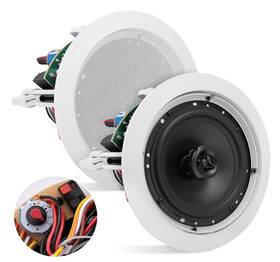 Pdic63t Pyle 6.5 Inch In-wall / Ceiling 70v Speakers 500w Flush Mount White