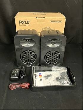Pdwrbt46bk Pyle Black 4 Inch 2 Way Indoor And Outdoor Wireless Bluetooth Speaker