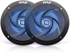 Plmrs43wl Pyle 4 Inch Marine Speaker Pair With Led Lights - Black