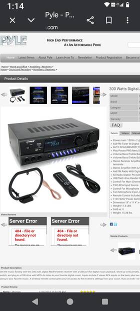 Pt560au Pyle Pt56oau Home Radio Receiver Pro 300 Watt