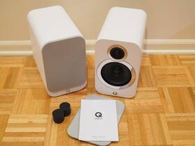 3020i Q Acoustics Speakers Pair White Bookshelf Hi-fi Loudspeakers Mint Cond