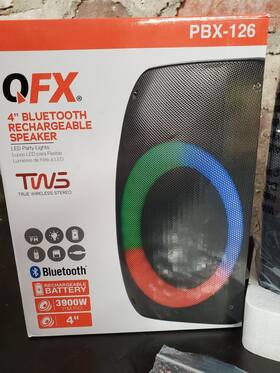 Pbx-136 Qfx Portable Bluetooth Speaker With Led Party Lights - Built-in 6.5 Inch
