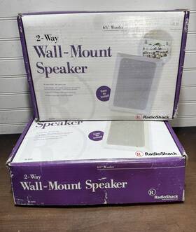 40-4099 Radioshack Lot Of 2 Vintage Radio Shack Way Wall Mount Speakers New In Boxes