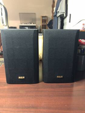 40-5022 Rca Vintage Black 2-way Bookshelf Speakers 40w Rms 80w Max 8ohm Office