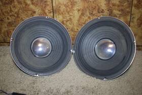 92041 Realistic 10 Inch Woofers Vintage Speaker Radio Shack Chrome Subwoofers