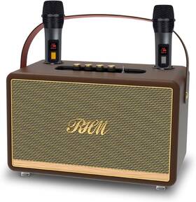 Ig01 Rhm S8 Karaoke Machine Support 3 Mics And Bass/treble/echo/alto Gold