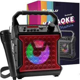 Risebass 614609800277 Bluetooth Party Speaker With Microphone Portable Wireless Red