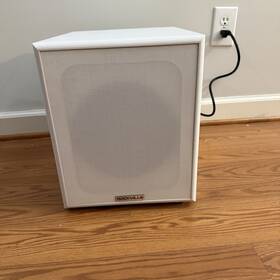 400w Rockville 613817077358 Rock Shaker 8 Inch White Powered Home Theater Subwoofer Sub