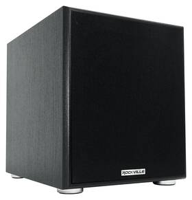 600w Rockville 819216027509 Rock Shaker 10 Inch Black Powered Home Theater Subwoofer