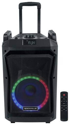 Rockville 819216028971 Rockngo 800 10 Inch Portable Bluetooth Speaker Led Lights Black