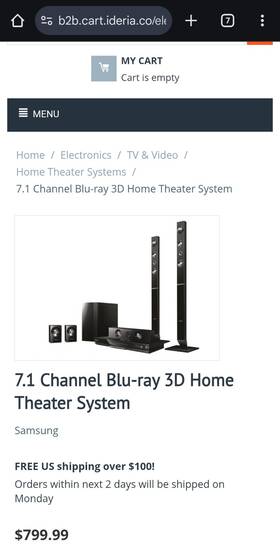 Ht-e6730w Samsung Home Theater Speaker System. Perfect Condition. Everything Included