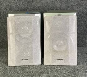 Cp-dv50f Sharp Stereo Speakers Pair In Silver For Home Theater Audio System