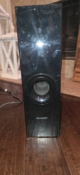 Cp-sw602 Sharp Active Subwoofer Wired 33w Rms Black Rectangular Wood