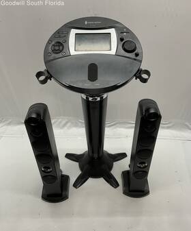 Ism1060bt Singing Machine Black Tower Music System With 2 Speakers Not Tested