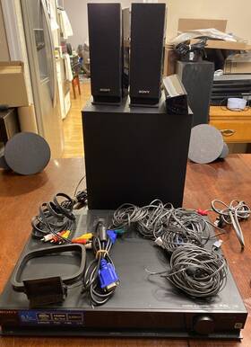 Ht-ss37 Sony Home Theater System 4 Speakers Bar Subwoofer Receiver Cords Read