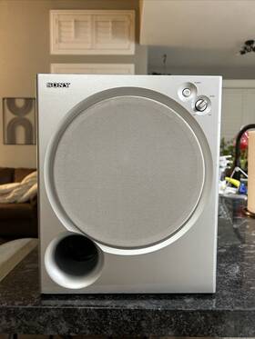 Sa-wmsp76 Sony Home Theater Powered Subwoofer Active Silver Grey Sub Box Nice