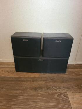 Ss-cn64 Sony Center Channel Speaker And 2 Ss-u64 Shelf Speakers Black Tested Works