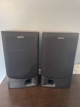 Ss-d255 Sony Pair Bookshelf Speakers 3-way System Bass Reflex Tested Works