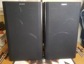 Ss-d570av Sony Vintage Pair Simulated Wood Cabinet 3 Way 100w Speaker System