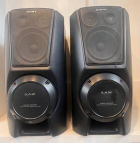 Ss-d6900v Sony Pair 3-way Speakers With S.a.w. Saw Super Woofer 8 Ohm Tested
