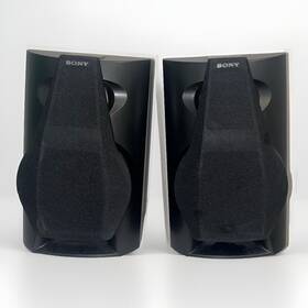 Ss-l50 Sony Stereo Speakers Pair Of 6 Ohms Black With Covers Working