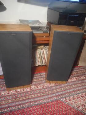 Ss-u307 Sony Set Of 2 Speakers 3-way 12 Inch Bass 200w Stereo. Vintage Man Cave