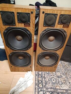 Ss-u620av Sony Pair Of Vintage Floor Speakers With Dual 12 Inch Woofers Tested