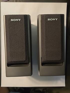 Ss-v305 Sony 2 Stereo Speakers Gray Great Condition