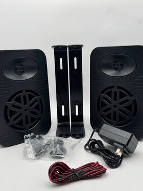 Pdwrbt46bk.1 Sound Around Pyle Bluetooth Indoor Outdoor Speakers Pair 300w Dual Waterproof 4in Black