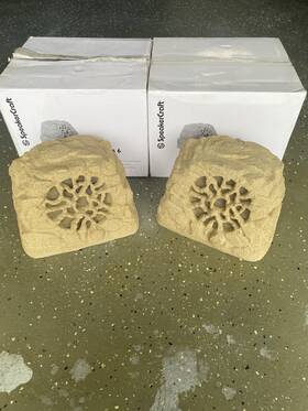 Asm33817 Speakercraft 6.5 Inch Rockspeaker Ruckus 6 One Outdoor Rock Speaker Sandstone Pair
