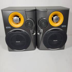C550 Speakers C550/17 Philips 3-way Max Bass System Fwb Pair Bookshelf Good